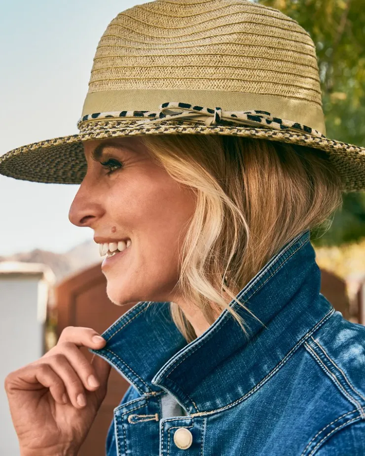 Tommy Bahama Color Block Fedora-Women Hats & Caps