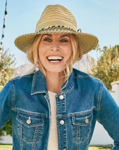 Tommy Bahama Color Block Fedora-Women Hats & Caps