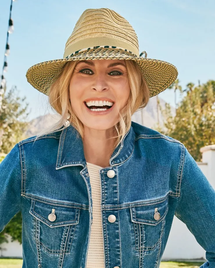 Tommy Bahama Color Block Fedora-Women Hats & Caps