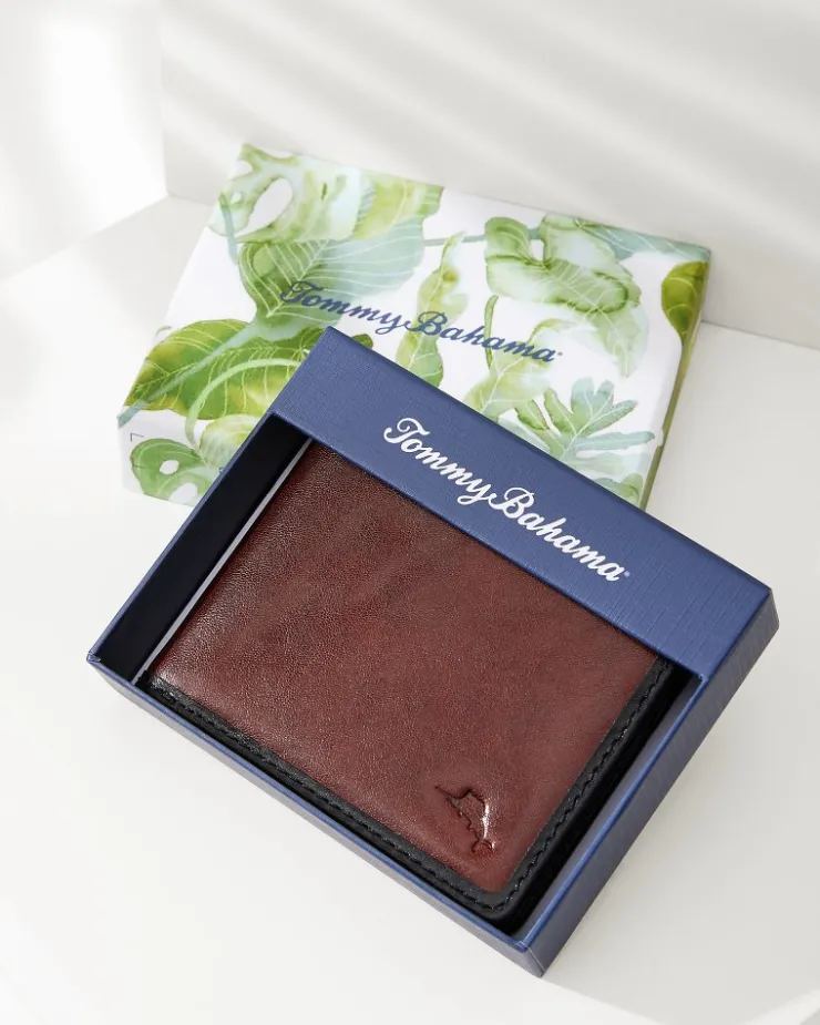 Tommy Bahama Contrast Binding Slimfold Wallet- Wallets & Tech Accessories