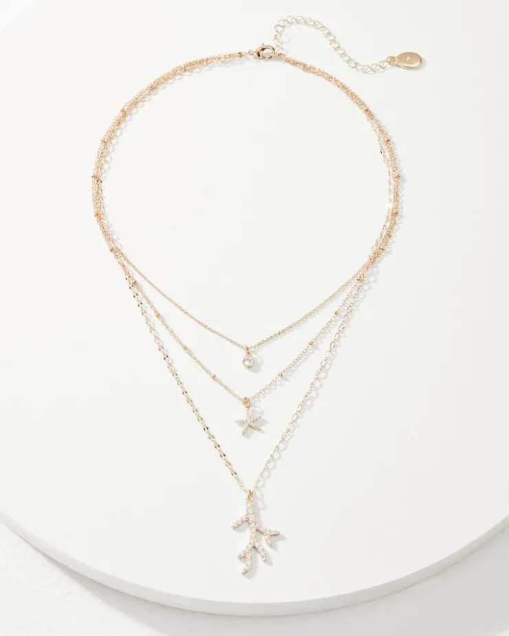 Tommy Bahama Coral Isles Sealife Charm Layered Necklace-Women Jewelry