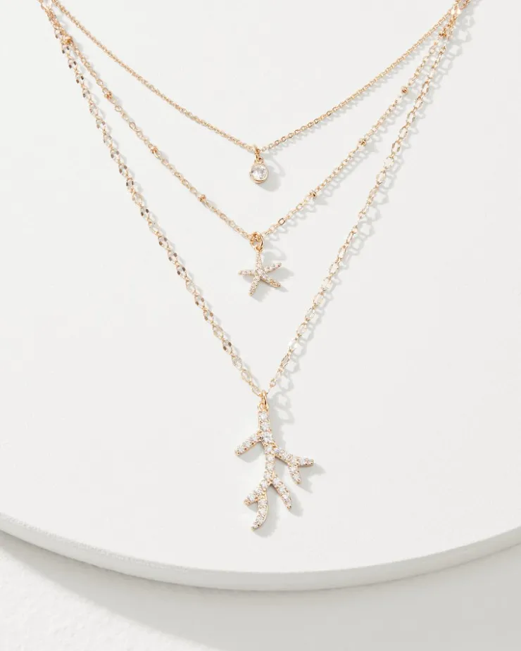 Tommy Bahama Coral Isles Sealife Charm Layered Necklace-Women Jewelry
