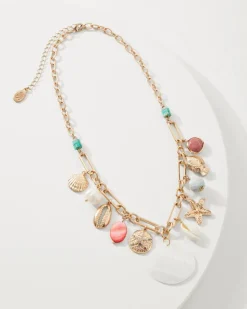 Tommy Bahama Coral Isles Sealife Charm Statement Necklace-Women Jewelry