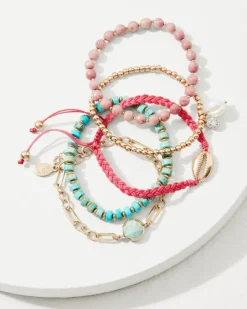 Tommy Bahama Coral Isles Semi-Precious Stone & Pearl Bracelet Set-Women Jewelry