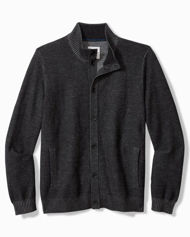 Tommy Bahama Crescent Shore IslandZone® Button-Mock Cardigan- Sweaters