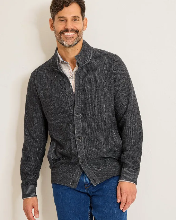 Tommy Bahama Crescent Shore IslandZone® Button-Mock Cardigan- Sweaters