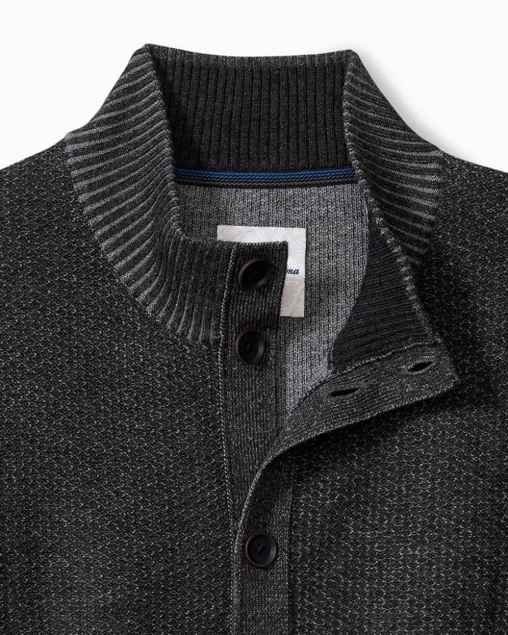 Tommy Bahama Crescent Shore IslandZone® Button-Mock Cardigan- Sweaters