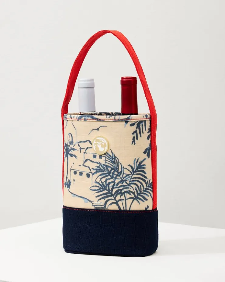 Tommy Bahama Daise Seascape Wine Caddy- Drinkware & Bar|Outdoor Accessories