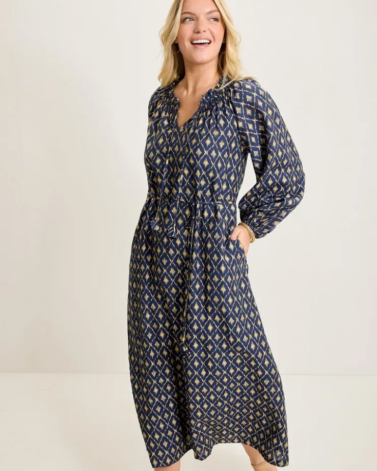 Tommy Bahama Diamond Cay Long-Sleeve Maxi Dress-Women Dresses
