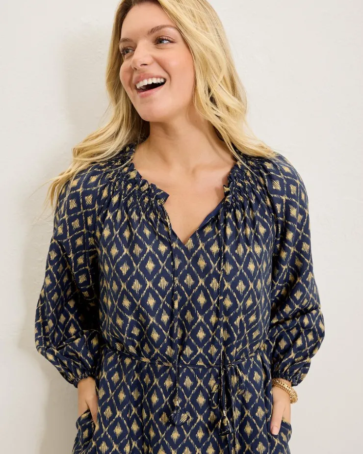 Tommy Bahama Diamond Cay Long-Sleeve Maxi Dress-Women Dresses