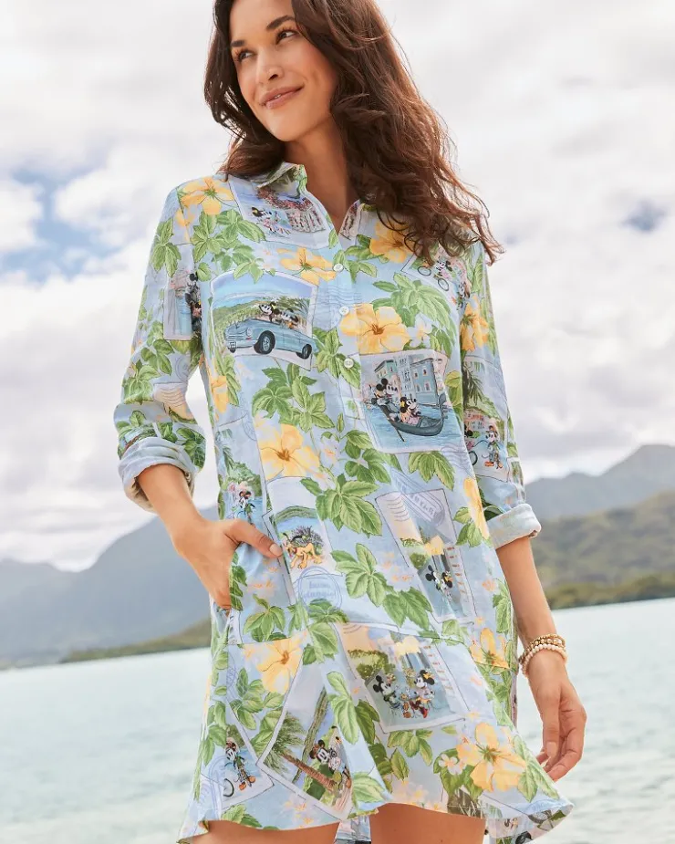 Tommy Bahama Disney Coastalina Postcard to Paradise Linen Dress-Women Dresses