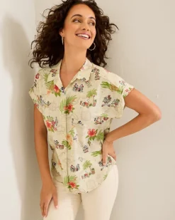 Tommy Bahama Disney Huladay Adventures Camp Shirt-Women Tops & Shirts