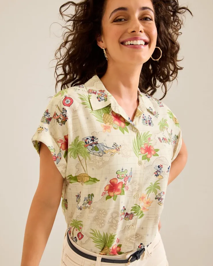Tommy Bahama Disney Huladay Adventures Camp Shirt-Women Tops & Shirts