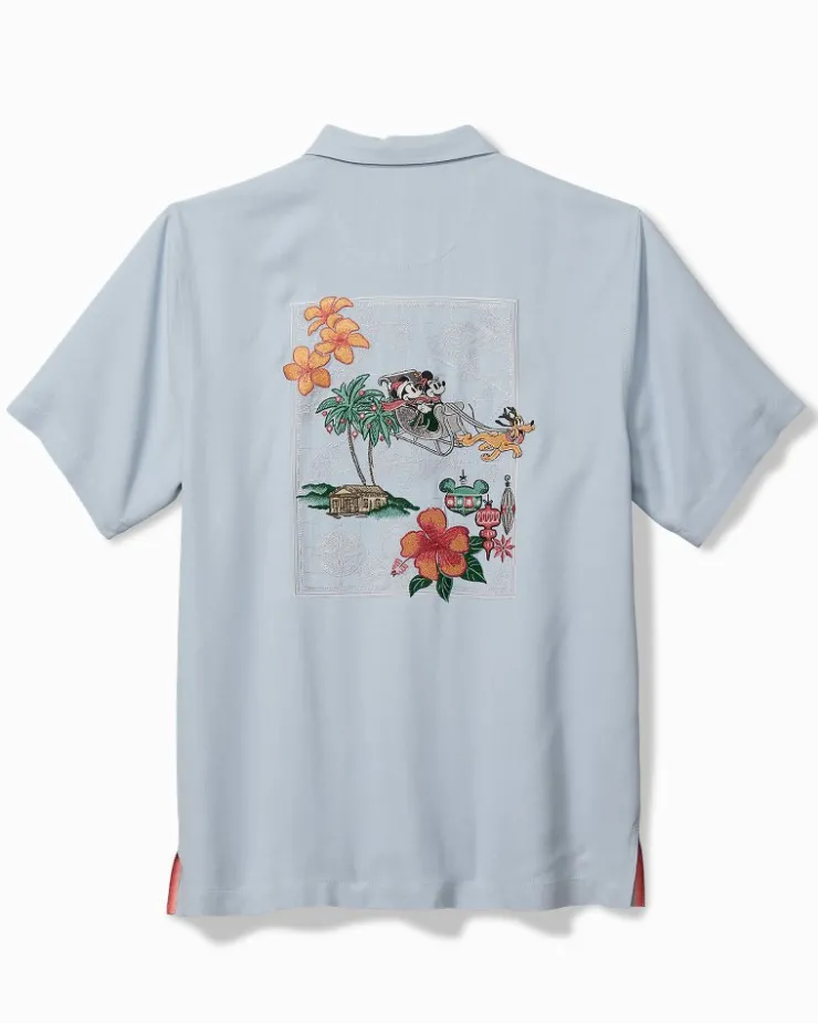 Tommy Bahama Disney Huladay Sleigh Ride Silk Camp Shirt- Shirts