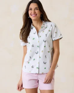 Tommy Bahama Disney Nova Wave Beach Cruiser Camp Shirt-Women Tops & Shirts