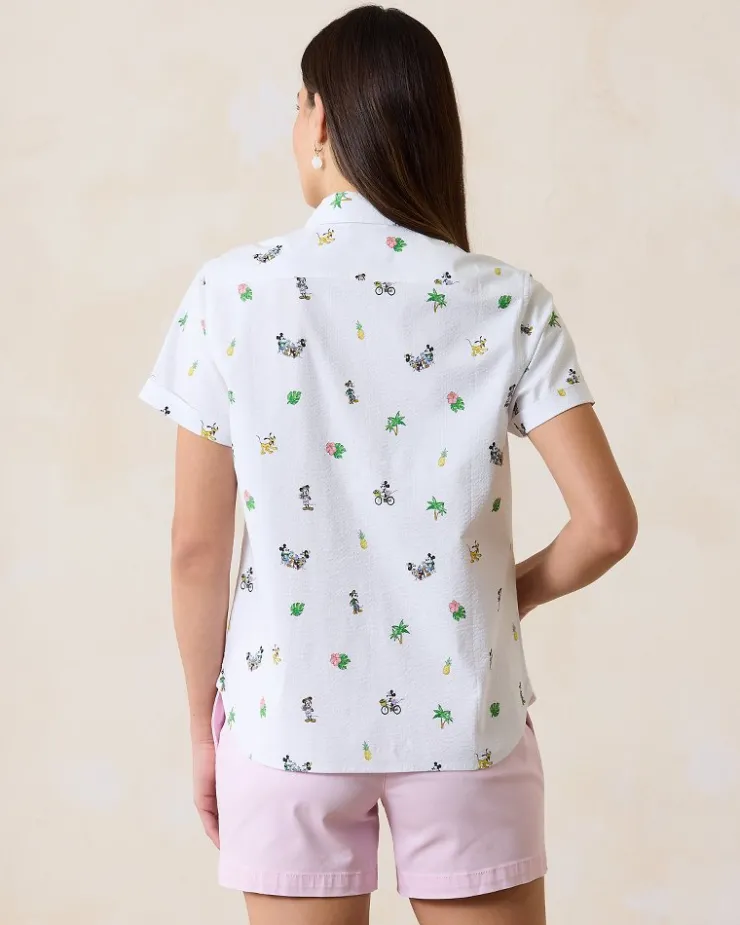 Tommy Bahama Disney Nova Wave Beach Cruiser Camp Shirt-Women Tops & Shirts