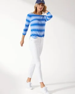 Tommy Bahama Ella Twill High-Rise Ankle Jeans-Women Pants & Crops|Jeans