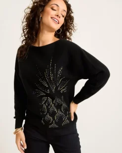 Tommy Bahama Embellished Pineapple Cashmere-Blend Sweater-Women Sweaters