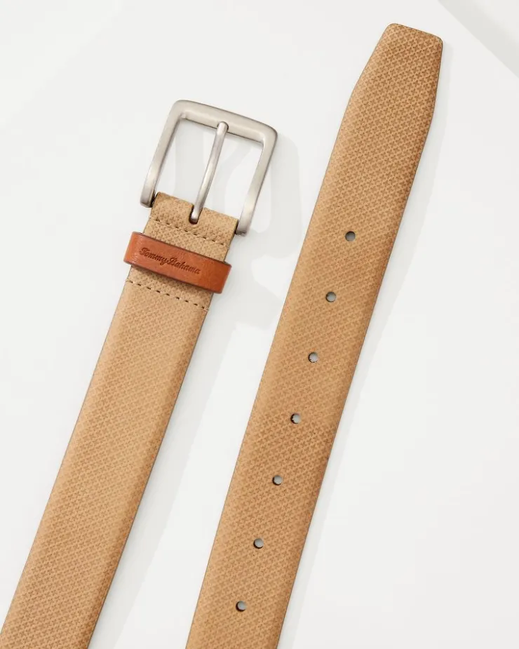 Tommy Bahama Embossed Nubuck Belt- Belts