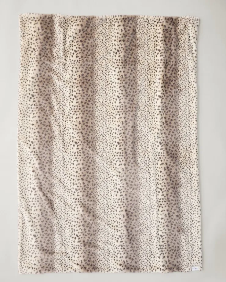 Tommy Bahama Faux Fur Printed Cheetah Throw- Throws