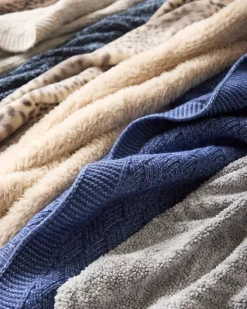 Tommy Bahama Faux Sable Knit Throw- Throws