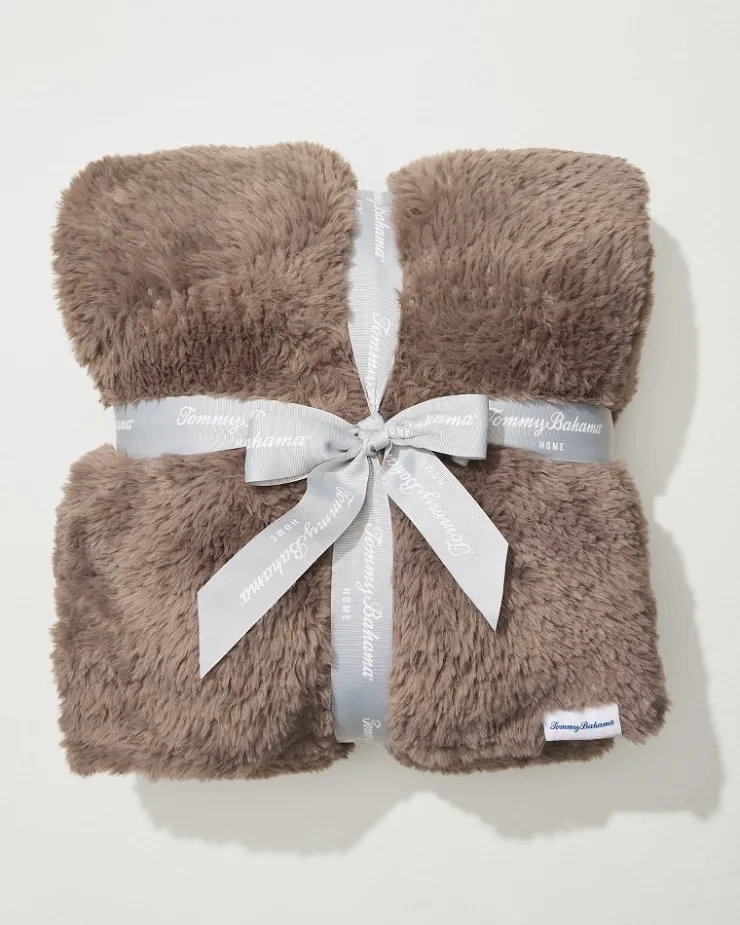 Tommy Bahama Faux Sable Knit Throw- Throws