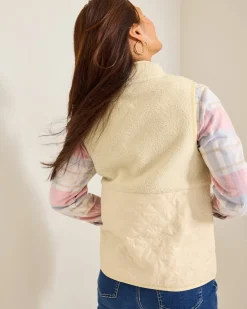 Tommy Bahama Faux Sherpa Hybrid Vest-Women Jackets|Sweatshirts