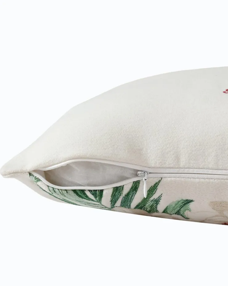 Tommy Bahama Festive Palms Velvet Embroidered Decorative Pillow- Pillows & Shams