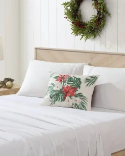 Tommy Bahama Festive Palms Velvet Embroidered Decorative Pillow- Pillows & Shams