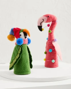 Tommy Bahama Flamingo & Parrot Bottle Topper Set- Drinkware & Bar