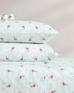 Tommy Bahama Flamingo Santa 4-Piece King Sheet Set- Sheet Sets & Bedskirts