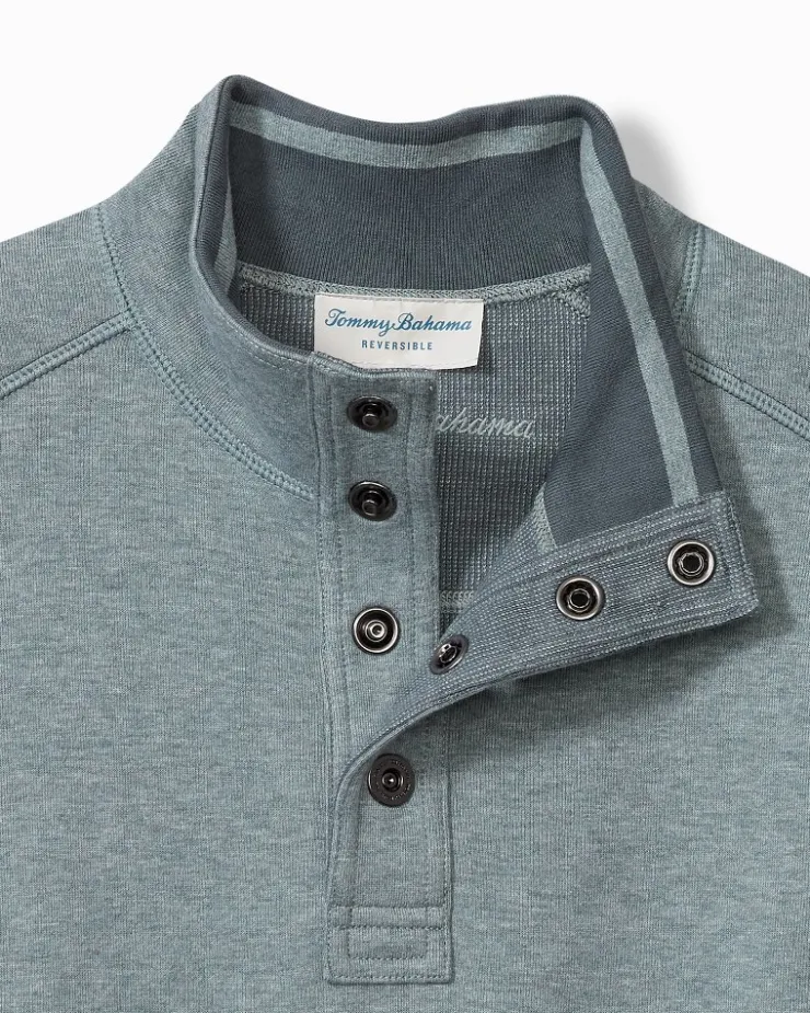 Tommy Bahama Flip Coast Reversible Snap Mock Sweatshirt- Sweatshirts