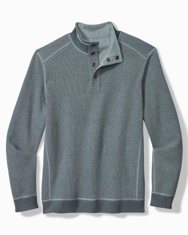 Tommy Bahama Flip Coast Reversible Snap Mock Sweatshirt- Sweatshirts