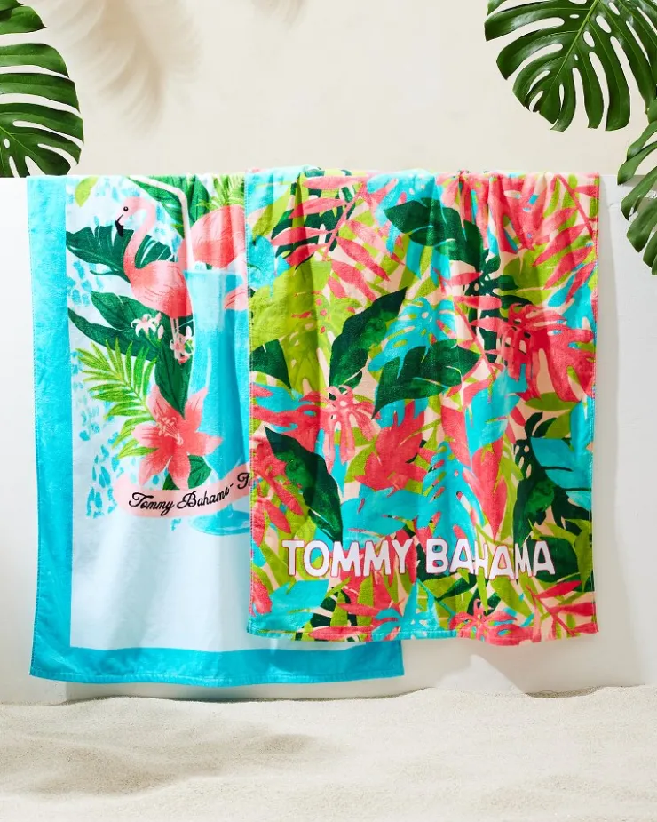 Tommy Bahama Flocktail Club & Fiesta Jungle Beach Towels - Set of 2- Beach Towels