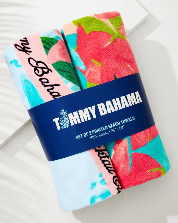 Tommy Bahama Flocktail Club & Fiesta Jungle Beach Towels - Set of 2- Beach Towels