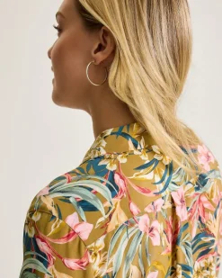 Tommy Bahama Flora Amora Long-Sleeve Silk Shirt-Women Tops & Shirts
