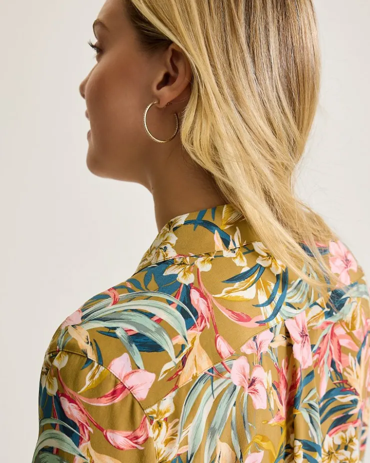 Tommy Bahama Flora Amora Long-Sleeve Silk Shirt-Women Tops & Shirts