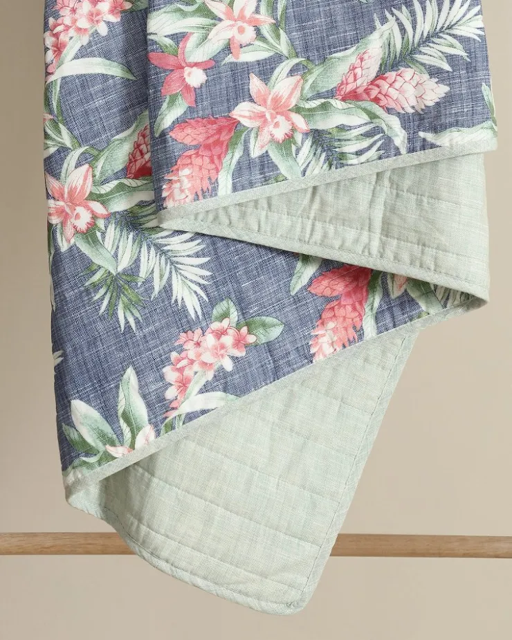 Tommy Bahama Floral Enchantment Reversible 3-Piece King Quilt Set- Quilts & Blankets
