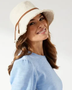 Tommy Bahama Fringed Bucket Hat-Women Hats & Caps