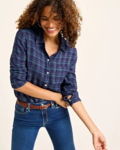 Tommy Bahama Golden Sands Flannel Shirt-Women Tops & Shirts