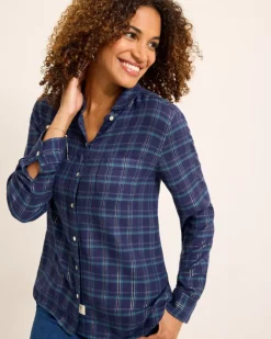 Tommy Bahama Golden Sands Flannel Shirt-Women Tops & Shirts