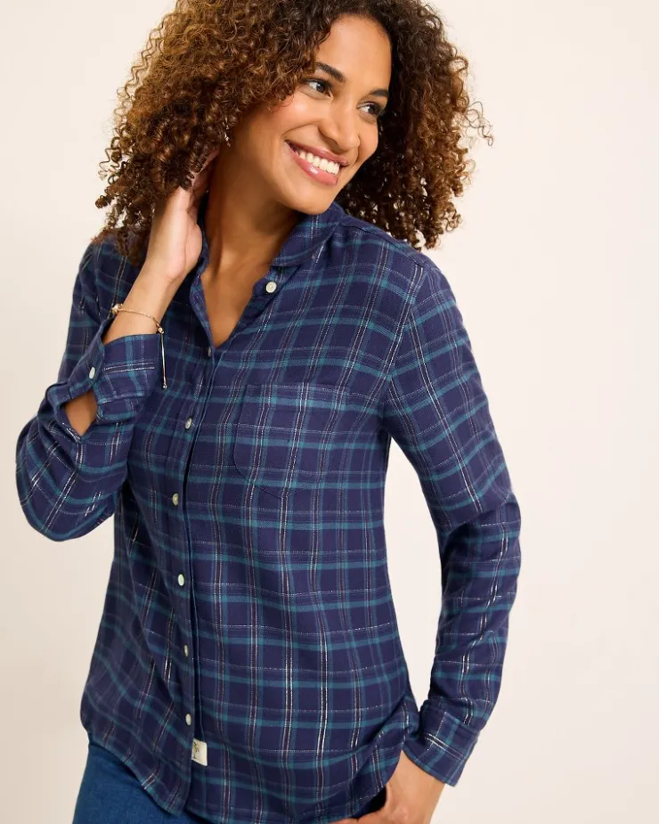 Tommy Bahama Golden Sands Flannel Shirt-Women Tops & Shirts