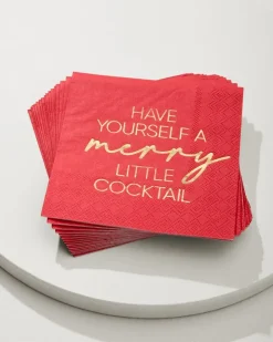 Tommy Bahama Have Yourself a Merry Little Cocktail Napkins- Drinkware & Bar