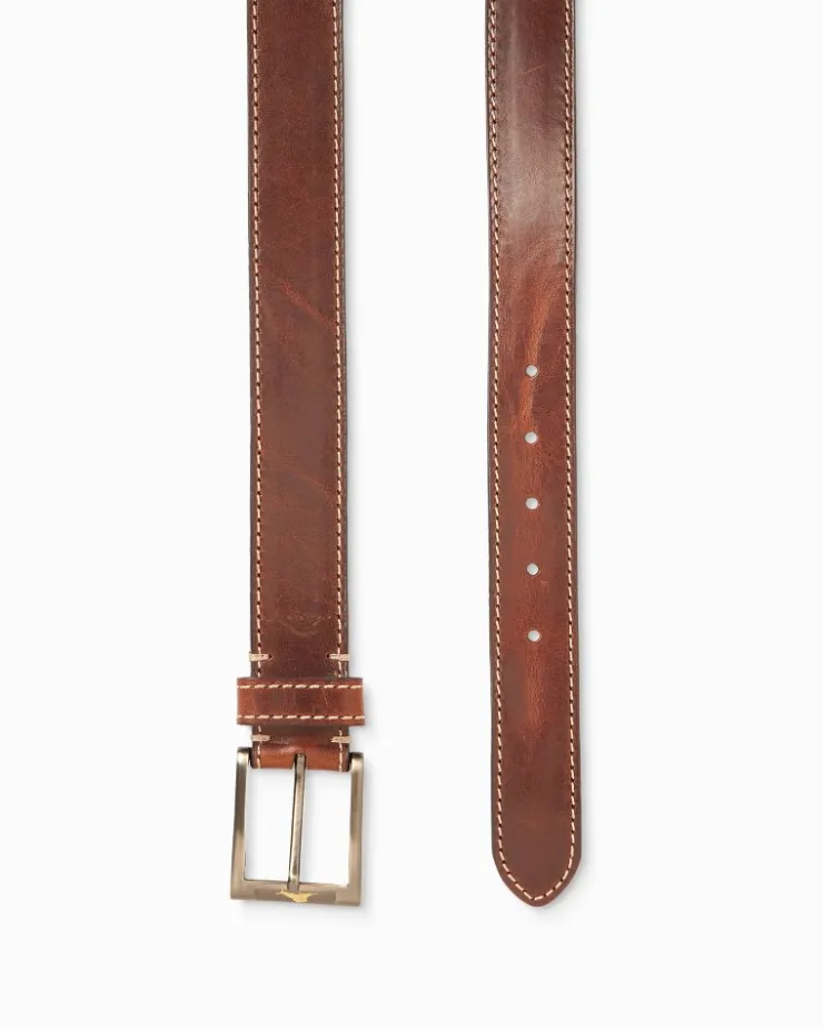 Tommy Bahama Heavy Stitch Leather Belt- Belts