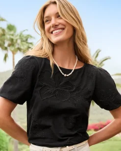 Tommy Bahama Heritage Hibiscus Puff-Sleeve Lux T-Shirt-Women Tops & Shirts