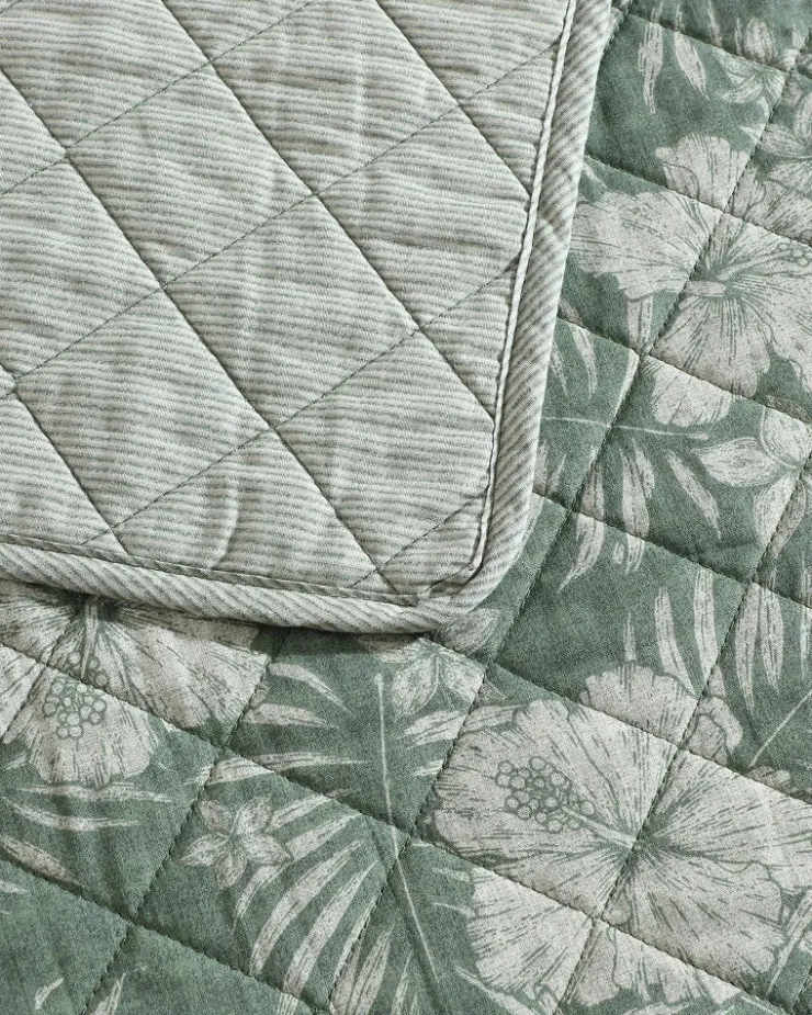 Tommy Bahama Hibiscus Reversible 3-Piece Full/Queen Quilt Set- Quilts & Blankets