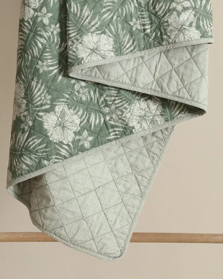 Tommy Bahama Hibiscus Reversible 3-Piece Full/Queen Quilt Set- Quilts & Blankets