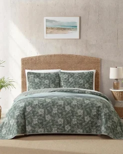 Tommy Bahama Hibiscus Reversible 3-Piece King Quilt Set- Quilts & Blankets
