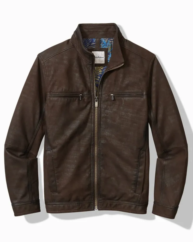 Tommy Bahama Highland Rocker Leather Jacket- Jackets & Outerwear