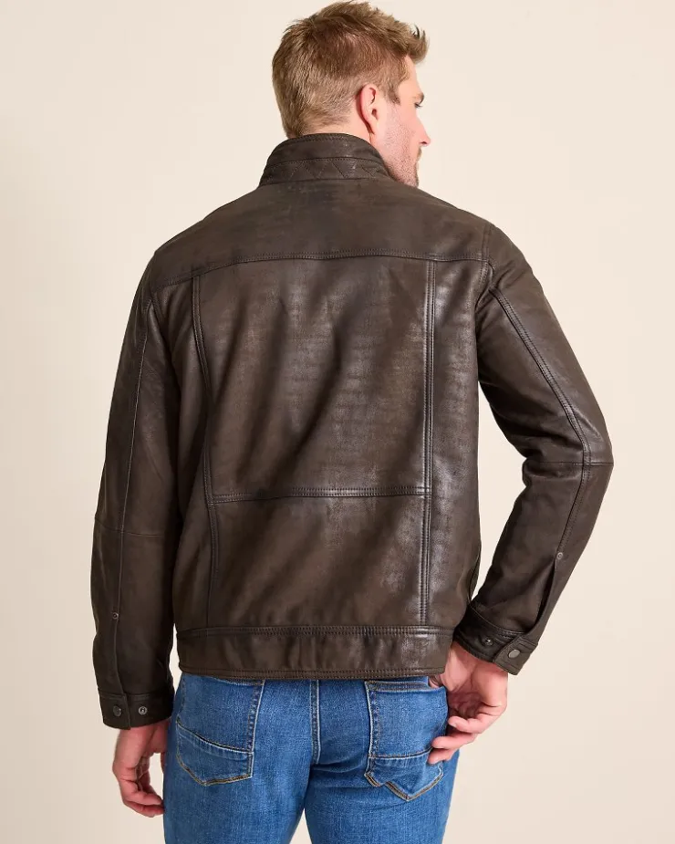 Tommy Bahama Highland Rocker Leather Jacket- Jackets & Outerwear